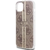 Etui Guess IML 4G Gold Stripe na iPhone 15 Plus / 14 Plus - brązowe