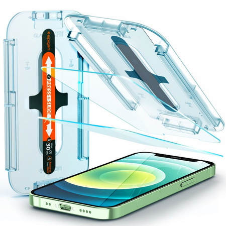 SPIGEN SZKŁO HARTOWANE GLAS.TR EZ FIT DO IPHONE 12 MINI 2-SZTUKI WZMOCNIONE