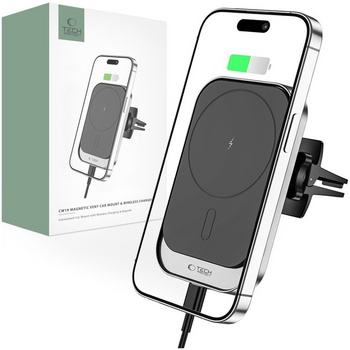 TECH-PROTECT UCHWYT SAMOCHODOWY DO MAGSAFE 15W DO IPHONE 13 14 15 ŁADOWARKA