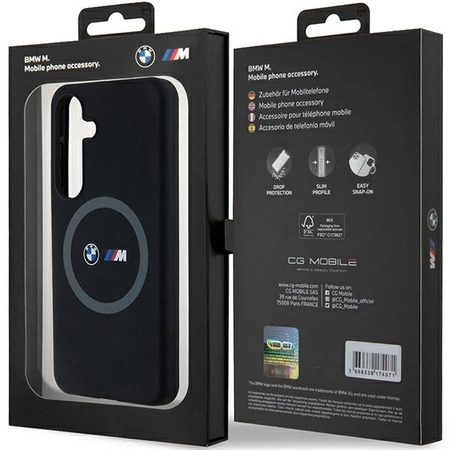 Etui BMW M Silicone Printed Ring MagSafe na Samsung Galaxy S24 - czarne