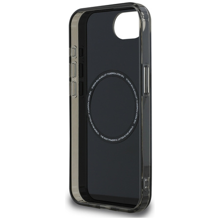 BMW ETUI CASE DO IPHONE 16E Z DO MAGSAFE BIAŁYM KRĘGIEM I METALOWĄ POWŁOKĄ