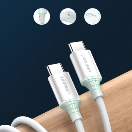 UGREEN KABEL USB-C USB-C DO TELEFONÓW 1M PD QC AFC ŁADOWANIE BEZPRZEWODOWE