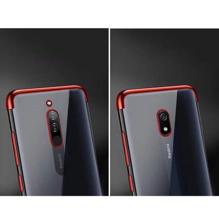 HURTEL POKROWIEC CLEAR COLOR DO XIAOMI REDMI 8A ŻELOWY Z RAMKĄ METALICZNĄ