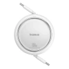 Kabel wysuwany Baseus Free2Draw Mini USB-C - USB-C 100W 1m - biały
