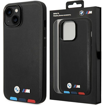 Etui BMW Leather Stamp Tricolor do iPhone 15 - czarne