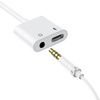 Dudao adapter przejściówka rozdzielacz słuchawkowy USB Typ C - USB Typ C / 3,5 mm mini jack biały (L13T white)