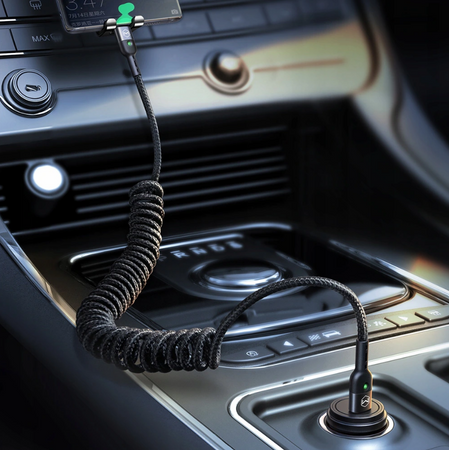 MCDODO KABEL USB-C SPIRALNY SPRĘŻYNOWY SZYBKIE ŁADOWANIE USB TYP C LED 2M
