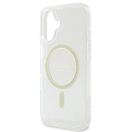 GUESS POKROWIEC HARDCASE IML GLITTER CIRCLE DO IPHONE 16 6.1 Z DO MAGSAFE