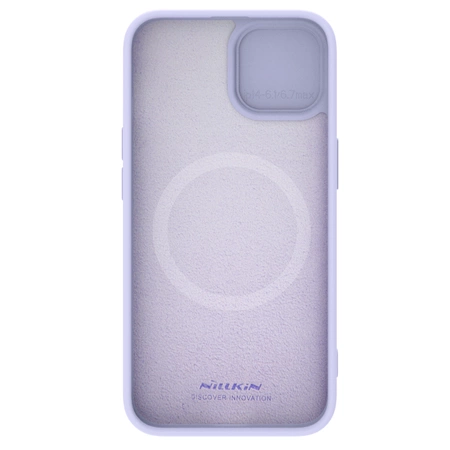 Silikonowe etui Nillkin CamShield Silky Silicone Case do iPhone 15 Plus z osłoną na aparat - fioletowe