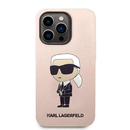 Karl Lagerfeld KLHMP14XSNIKBCP iPhone 14 Pro Max 6,7" hardcase różowy/pink Silicone Ikonik Magsafe