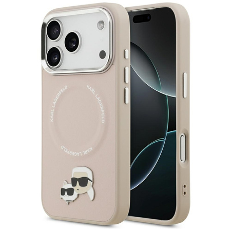 Etui Karl Lagerfeld Karl & Choupette Pins MagSafe do iPhone 17 Pro różowy
