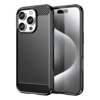 HURTEL ETUI SILIKONOWE CARBON CASE DO IPHONE 16 PRO OCHRONNE ANTYPOŚLIZGOWE