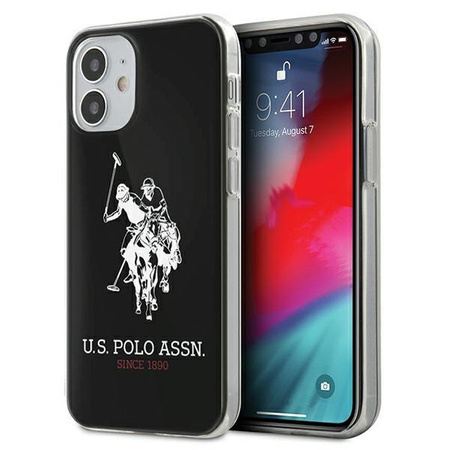 Etui U.S. Polo Assn. Shiny Big Logo na iPhone 12 mini - czarne Shiny Big Logo