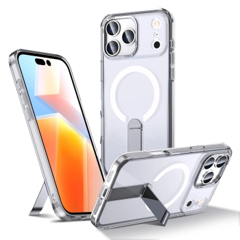 Etui Hybrid Armor X na Samsung Galaxy S25 FE z podstawką kompatybilne z MagSafe - przezroczyste