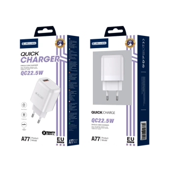 JELLICO ładowarka sieciowa A77 22,5W 1xUSB QC3.0 + kabel Lightning Biały