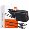 MCDODO UNIWERSALNA ŁADOWARKA SIECIOWA 2XUSB 12W + SZYBKI KABEL USB USB-C 1M