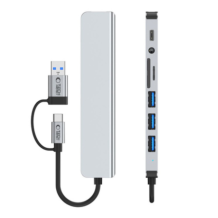 TECH-PROTECT HUB ADAPTER PRZEJŚCIÓWKA 8W1 TYPE-C DO WINDOWS LAPTOP USB 3.0