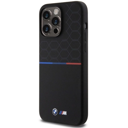 Etui BMW M Silicone Pattern MagSafe na iPhone 15 Pro Max - czarne