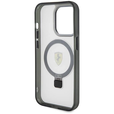 Etui Ferrari Ring Stand 2023 Collection MagSafe do iPhone 15 Pro - przezroczyste