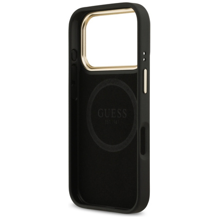 Etui Guess 4G Logo Plate MagSafe do iPhone 17 Pro czarny