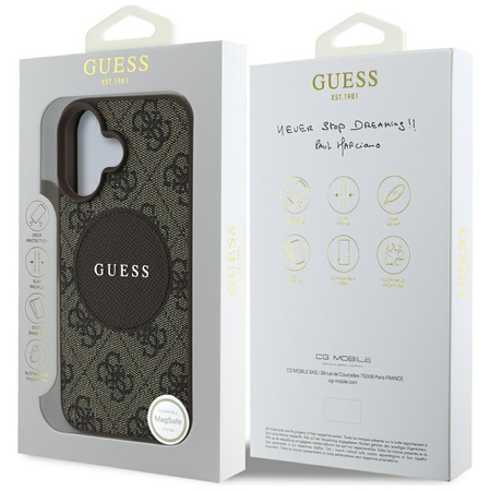 GUESS ETUI MAGNETYCZNE TPU DO MAGSAFE IPHONE 16 4G CIRCLE CLASSIC LOGO