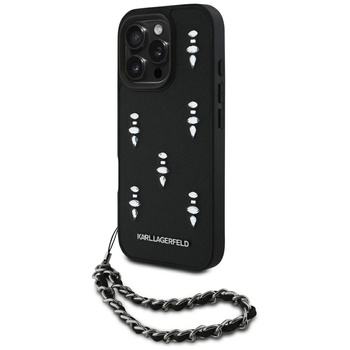 KARL LAGERFELD ETUI SAFFIANO CRYSTALS DO IPHONE 16 PRO Z CHAIN OCHRONA STYL