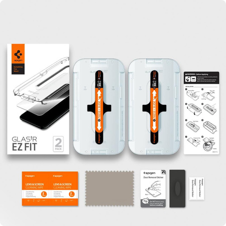 SPIGEN SZKŁO HARTOWANE GLAS.TR EZ FIT DO IPHONE 12 MINI 2-SZTUKI WZMOCNIONE