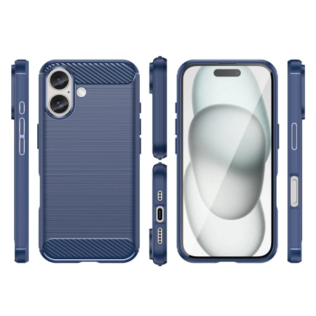 HURTEL ETUI SILIKONOWE CARBON CASE DO IPHONE 16 PLUS OCHRONA EKRANU I