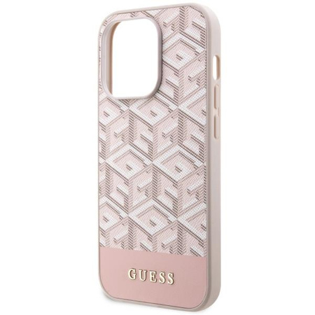 Etui Guess GUHMP14XHGCFSEP na iPhone 14 Pro Max - różowe GCube Stripes MagSafe