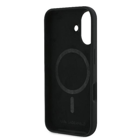 Karl Lagerfeld KLHMP16SSKCHPPLK iPhone 16 6.1" czarny/black hardcase Silicone Double Heads Print MagSafe