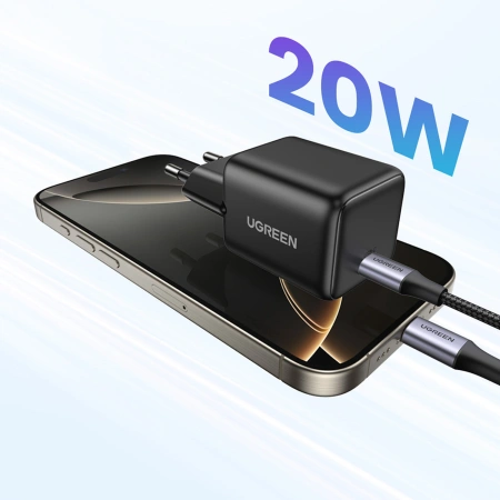 UGREEN ŁADOWARKA SIECIOWA X512 20W GaN DO IPHONE 12 13 14 1x USB-C MAŁA