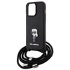 Etui Karl Lagerfeld Crossbody Saffiano Monogram Metal Pin Karl & Choupette na iPhone 15 Pro Max - czarne