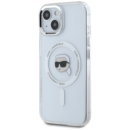 KARL LAGERFELD ETUI IML METAL KARL HEAD DO MAGSAFE DO IPHONE 15 Z WYSOKĄ