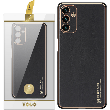 Dux Ducis Yolo eleganckie etui pokrowiec ze skóry ekologicznej Samsung Galaxy A13 5G czarny