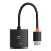Baseus Lite Series przejściówka adapter HDMI do VGA + mini jack 3,5mm / zasilanie micro USB czarny (WKQX010101)