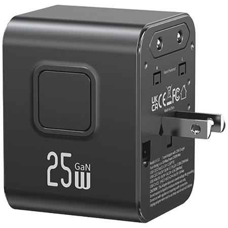 USAMS ŁADOWARKA SIECIOWA TRAVEL ADAPTER CC309 2XUSB-C 25W DO IPHONE 12 13