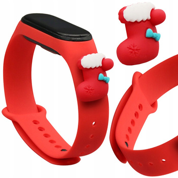 HURTEL PASEK SILIKONOWY OPASKA DO XIAOMI MI BAND 4 3 BRANSOLETKA ŚWIĄTECZNA