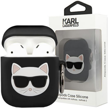 Karl Lagerfeld KLACA2SILCHBK AirPods cover czarny/black Silicone Choupette