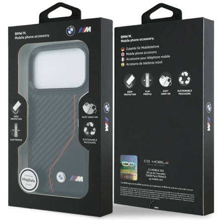 BMW ETUI M CARBON LINE LOGO MAGSAFE DO IPHONE 17 PRO CASE Z OCHRONĄ
