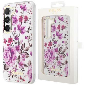 Etui Guess GUHCS23SHCFWST S23 S911 - białe Flower Collection