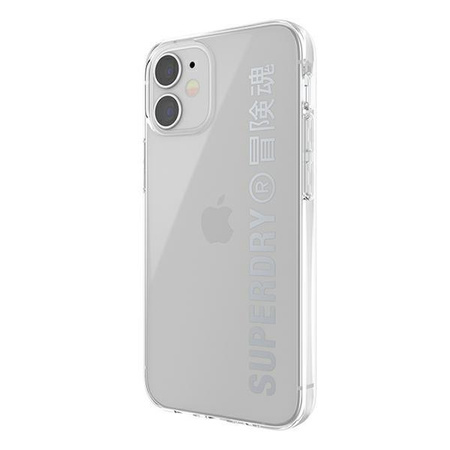 SuperDry Snap iPhone 12 mini Clear Case srebrny/silver 42590