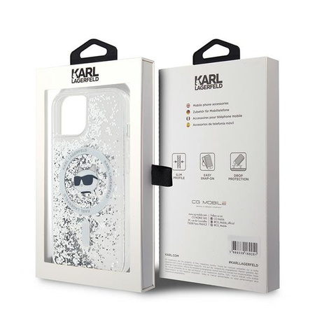 KARL LAGERFELD ETUI DO IPHONE 15 PLUS 14 PLUS 6.7 LIQUID GLITTER DO MAGSAFE