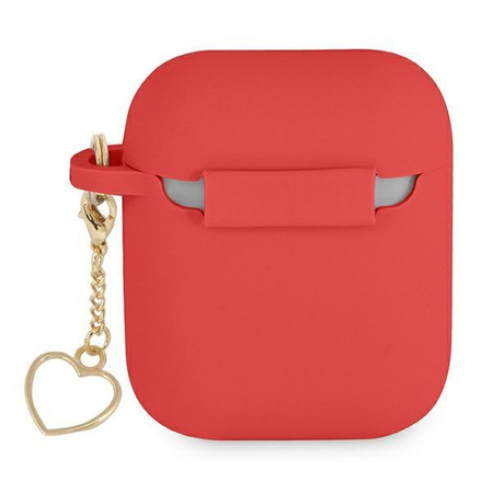 Guess GUA2LSCHSR AirPods cover czerwony/red Silicone Charm Heart Collection