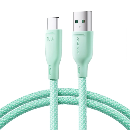 Kabel Joyroom Multi-Color Series SA34-AC6 USB-A / USB-C 100W szybki transfer 1m - zielony