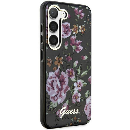 Etui Guess GUHCS23MHCFWSK S23+ S916 - czarne Flower Collection