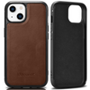iCarer Leather Oil Wax etui pokryte naturalną skórą do iPhone 14 Plus (kompatybilne z MagSafe) brązowy (WMI14220719-BN)