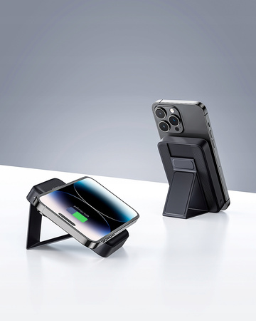 INNOSTYLE POWERMAG 2W1 SZYBKI POWERBANK INDUKCYJNY DO MAGSAFE 10000MAH STOJAK CZARNY