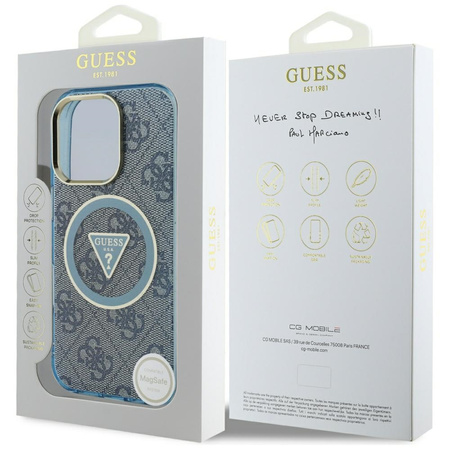 GUESS ETUI DO IPHONE 16 PRO MAX DO MAGSAFE IML METAL GLITTER CIRCLE